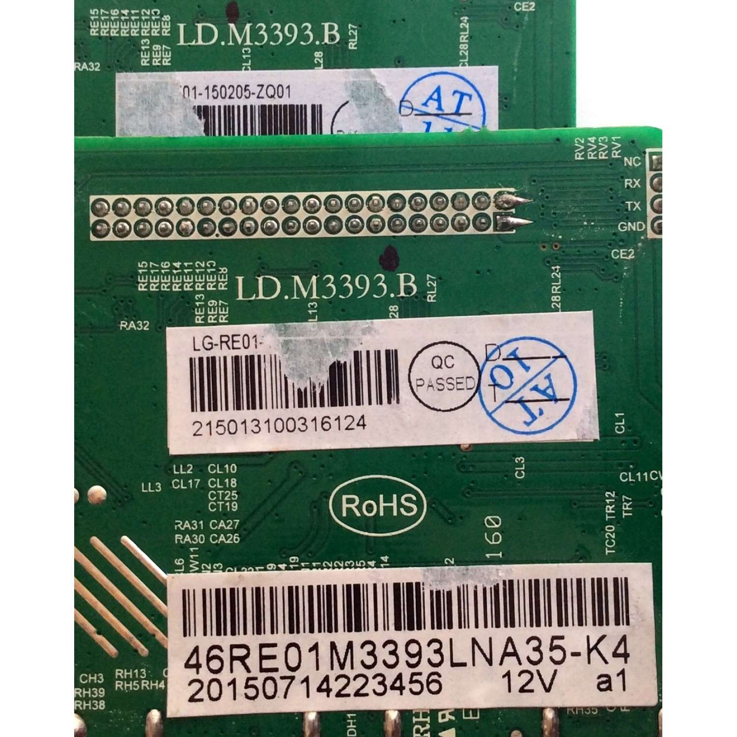 MAIN PARA TV RCA / NUMERO DE PARTE 46RE01M3393LNA35-K4 / LD.M3393.B / LG-RE01-150205-ZQ01 / 0205-ZQ01 12800 / PANEL DJ460HJS4306-12V / MODELO LED46C45RQ - Imagen 2